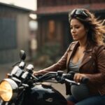 Peut-on faire de la moto lorsqu'on est enceinte? 16 PhotoReal pregnant woman on motorcycle 1 2