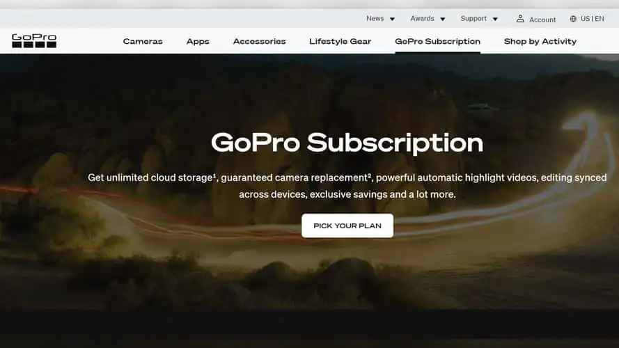 gopro subscription screenshot captured february 9 2024
